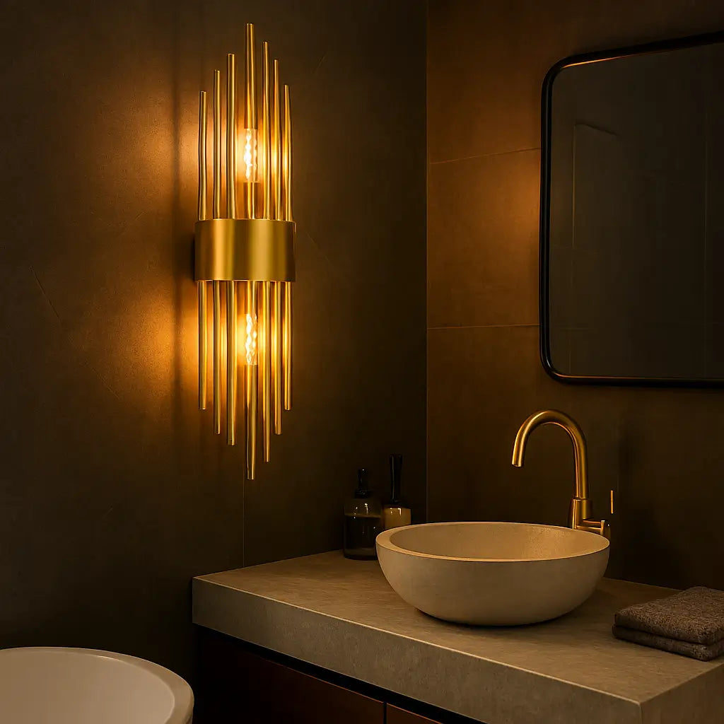 Luminária de Parede Modelo New Dourada Marrausi