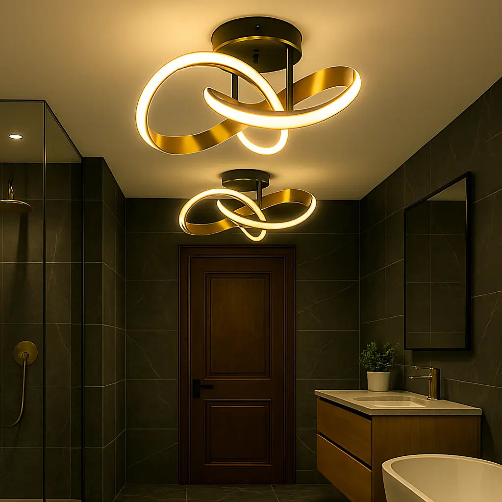 Luminária de Teto Elíptica Modelo Gold Marrausi