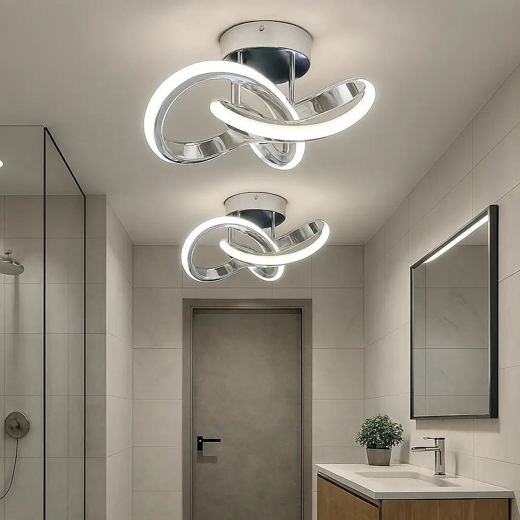 Luminária de Teto Elíptica Modelo Silver Marrausi