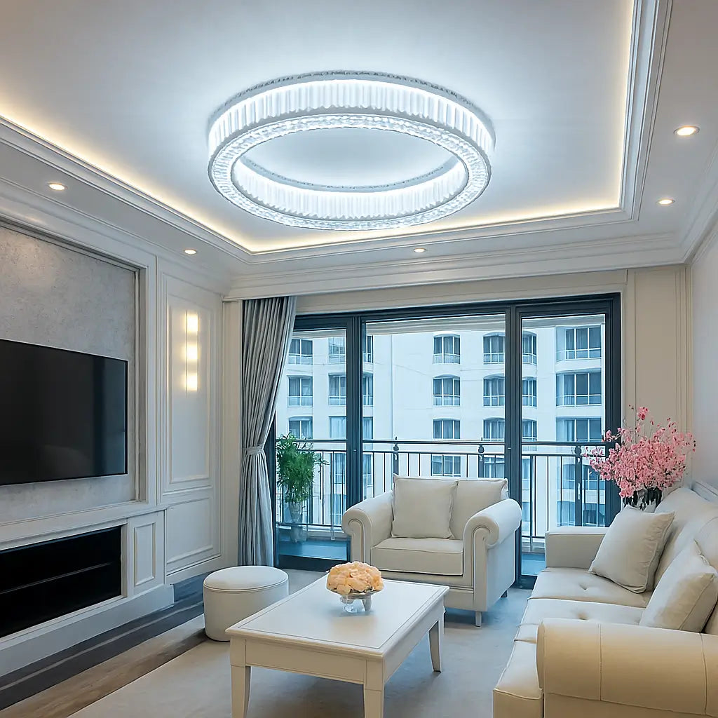 Lustre para Sala Circular Modelo Silver Marrausi