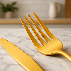 Conjunto de Talheres Modelo Modernista Gold 30 Peças Marrausi