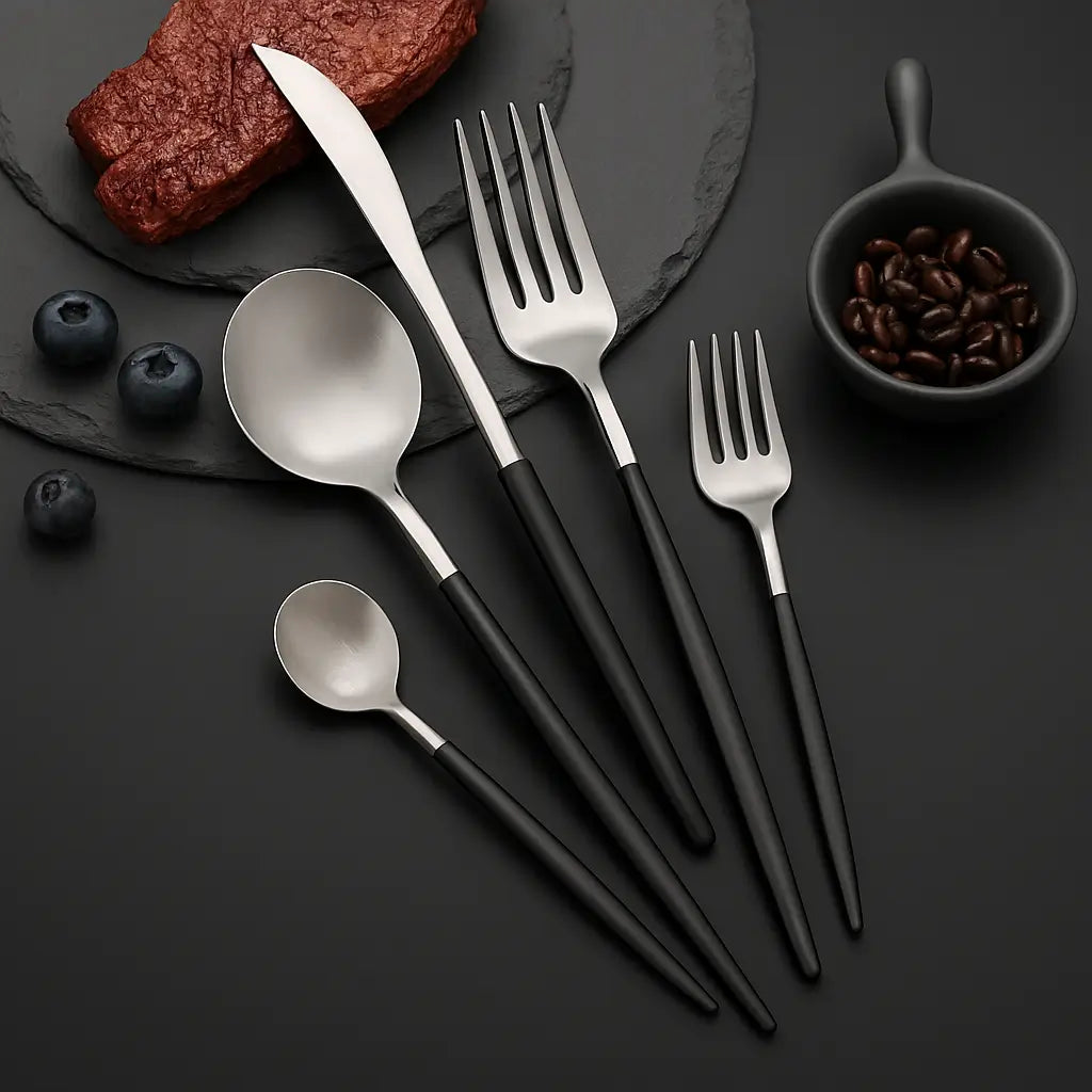 Conjunto de Talheres Modelo Modernista Silver 30 Peças Marrausi