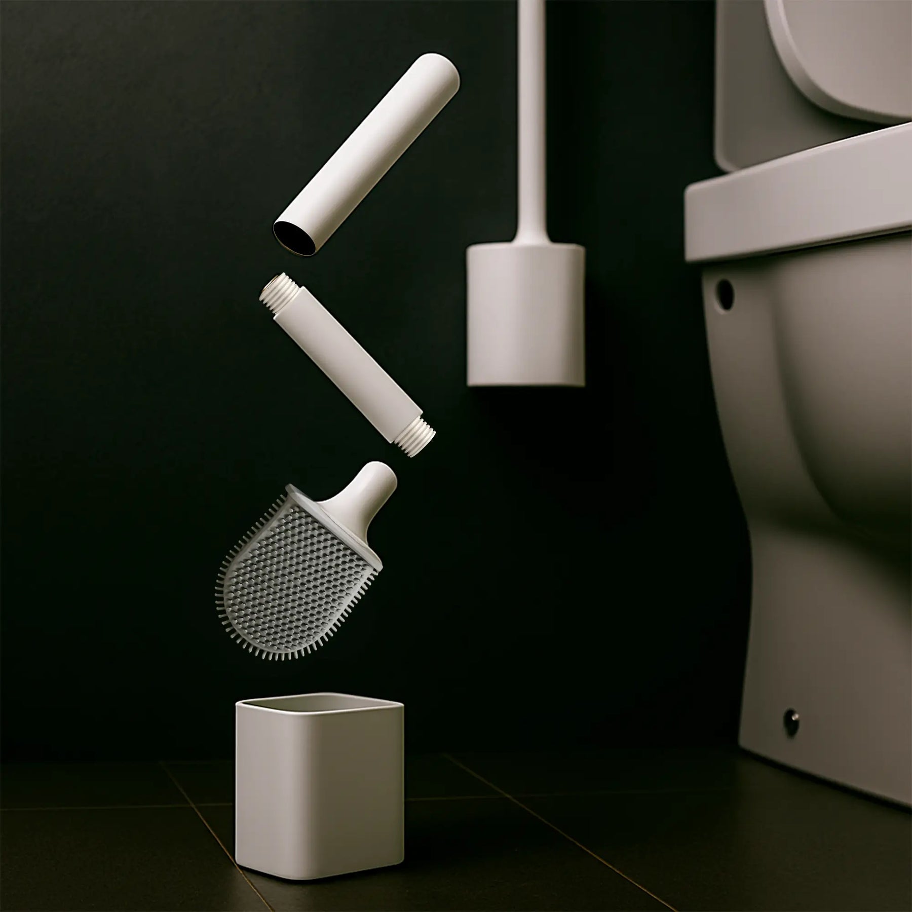 Escova Sanitária de Silicone com Suporte Marrausi