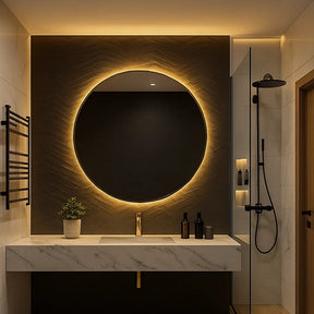 Espelho Redondo Banheiro com Led Marrausi