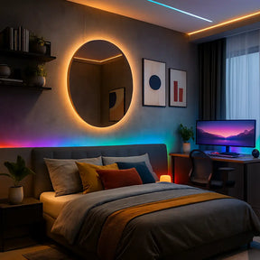 Espelho Redondo Banheiro com Led Marrausi