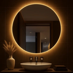 Espelho Redondo Banheiro com Led Marrausi