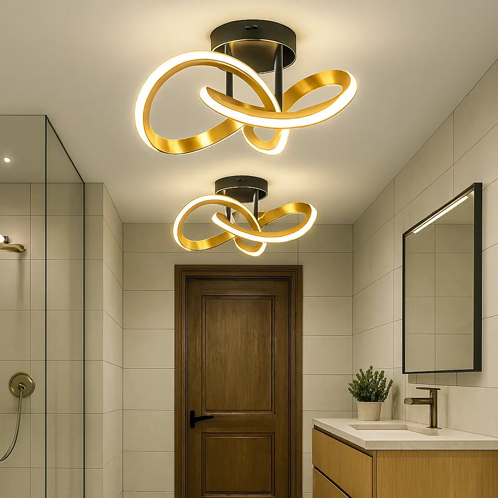 Luminária de Teto Elíptica Modelo Gold Marrausi