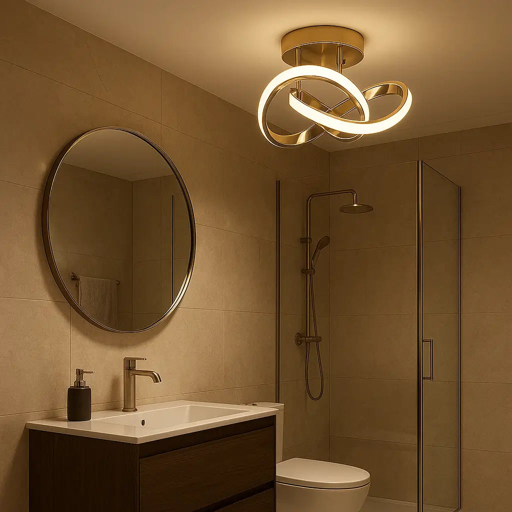 Luminária de Teto Elíptica Modelo Gold Marrausi