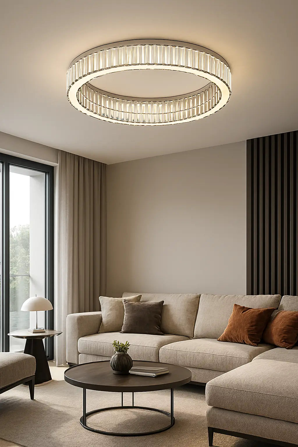 Lustre para Sala Circular Modelo Silver Marrausi