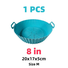 Airfryer Silicone Basket Reusable Baking Tray Silicone Mold for AirFryer Pizza Fried Chicken Basket Air Fryer Liners Accessories