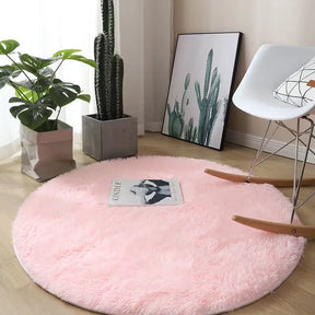 Plush round carpet living Room Decoration Children's Bedroom fluffy white carpet non-slip blanket bedside design Room play mat