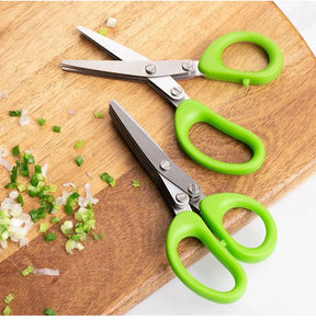 Multi-functional Stainless Steel 3/5 Layer Kitchen Scissors Pepper Shredded Chopped Scallion Cutter Laver Cut Cooking Tool