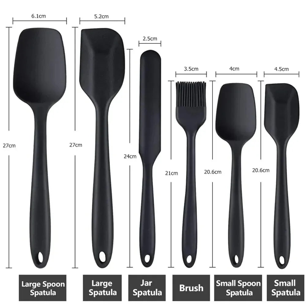 6/9 Pieces Silicone Bakeware Spatula Set Food Grade Non Stick Heat Resistant Spatulas Cooking Kitchen Essentials Baking Tools