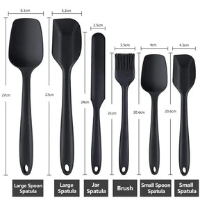 6/9 Pieces Silicone Bakeware Spatula Set Food Grade Non Stick Heat Resistant Spatulas Cooking Kitchen Essentials Baking Tools