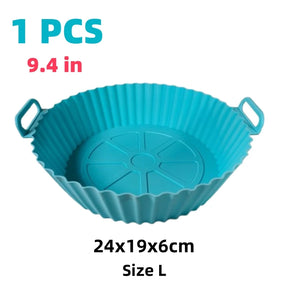 Airfryer Silicone Basket Reusable Baking Tray Silicone Mold for AirFryer Pizza Fried Chicken Basket Air Fryer Liners Accessories