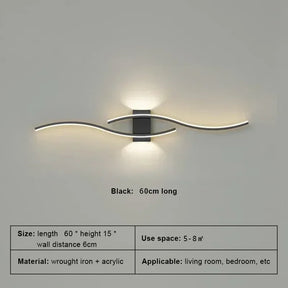 Moder LED Wall Lamp Long Strip led Wall Sconce Living Room TV Background Decor Bedroom Stair Home Indoor Lighting Fixture