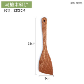 Wooden Spatula Wooden Spoon Frying Spatula Solid Wood High Temperature Resistant Soup Spoon No Paint No Wax Natural Material