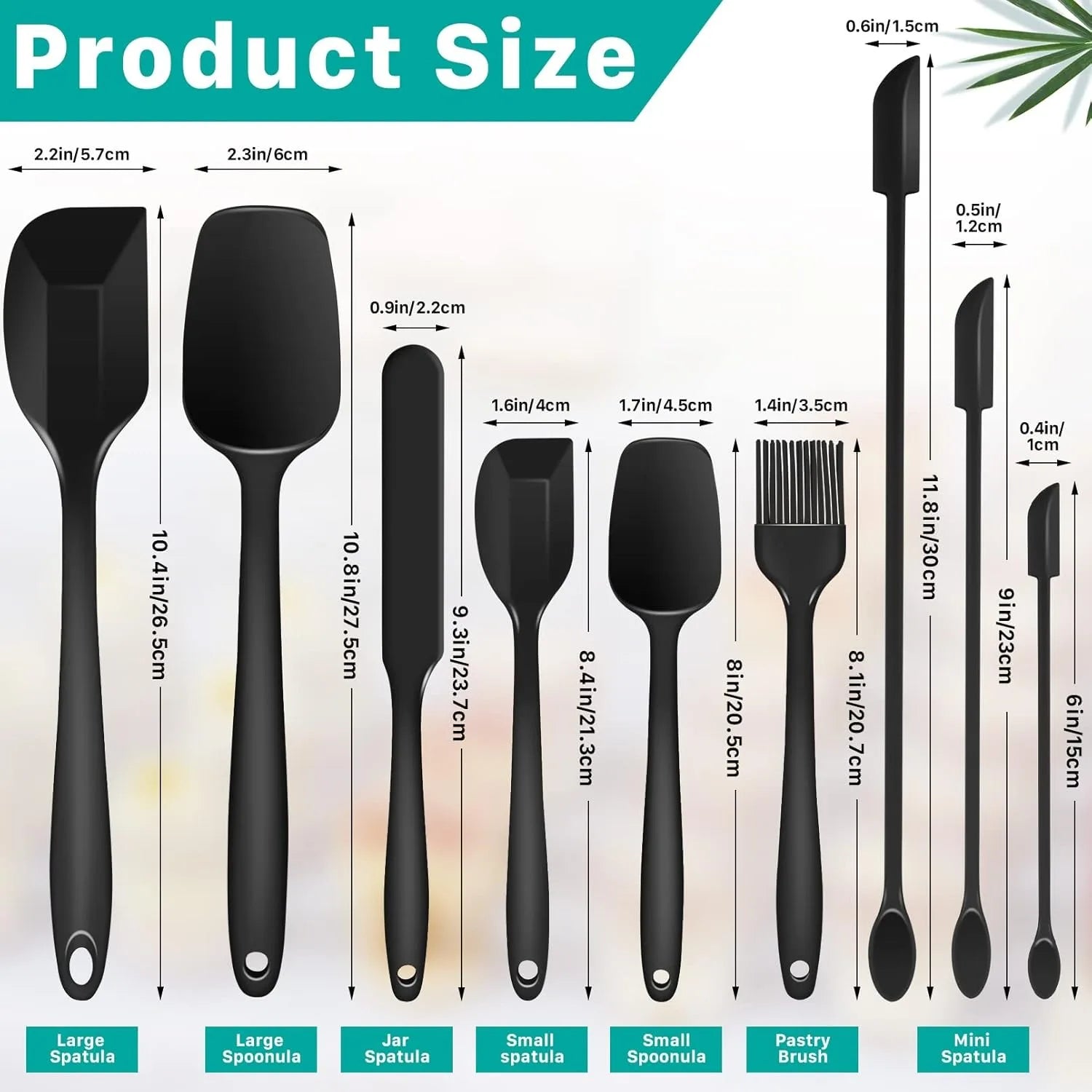 6/9 Pieces Silicone Bakeware Spatula Set Food Grade Non Stick Heat Resistant Spatulas Cooking Kitchen Essentials Baking Tools