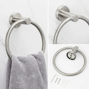 Bathroom Towel Ring Hook Hardware Accessories Storage Holder 304 Stainless Steel Hand Towel Holder Modern Round Towel Hanger