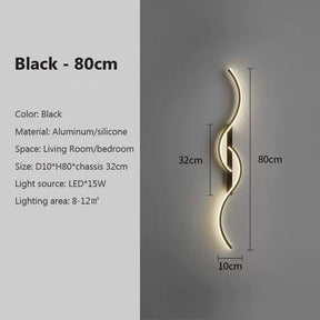 Modern LED Wall Lamp Minimalist Led Light Bedroom Bedside Long Strip Wall Sconces Living Room Home Indoor Lighting Fixture