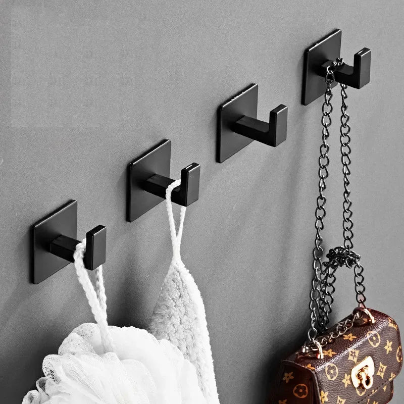 1-4pcs Strong Adhesive Wall Hook Sticker Hanging Coat Rack Clothes Hanger Shower Robe Hook Kitchen Bathroom Towel Hooks Holder