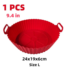 Airfryer Silicone Basket Reusable Baking Tray Silicone Mold for AirFryer Pizza Fried Chicken Basket Air Fryer Liners Accessories