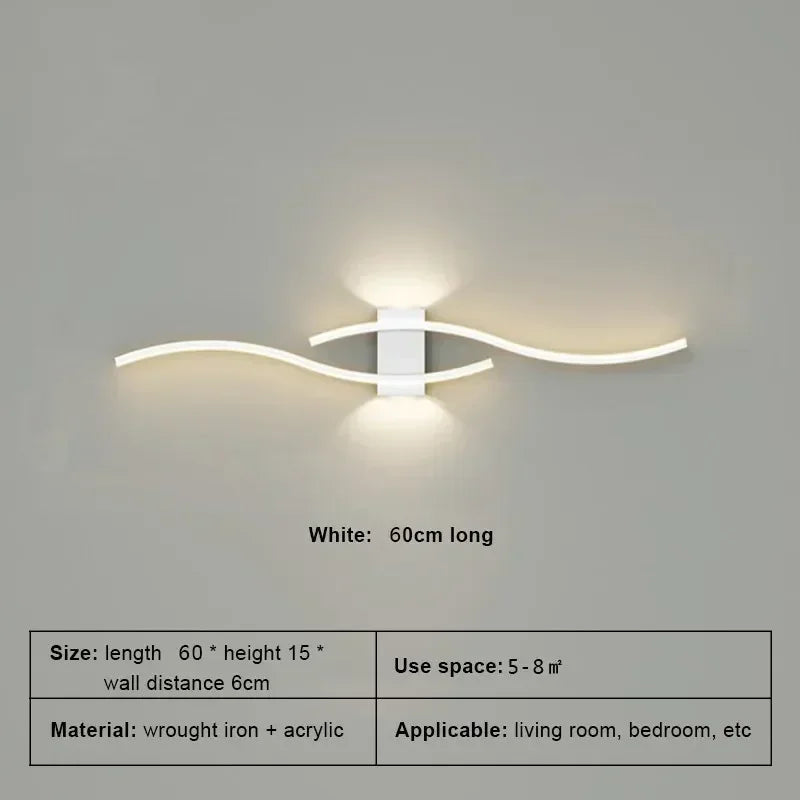 Moder LED Wall Lamp Long Strip led Wall Sconce Living Room TV Background Decor Bedroom Stair Home Indoor Lighting Fixture