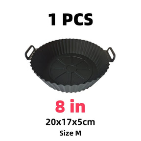 Airfryer Silicone Basket Reusable Baking Tray Silicone Mold for AirFryer Pizza Fried Chicken Basket Air Fryer Liners Accessories